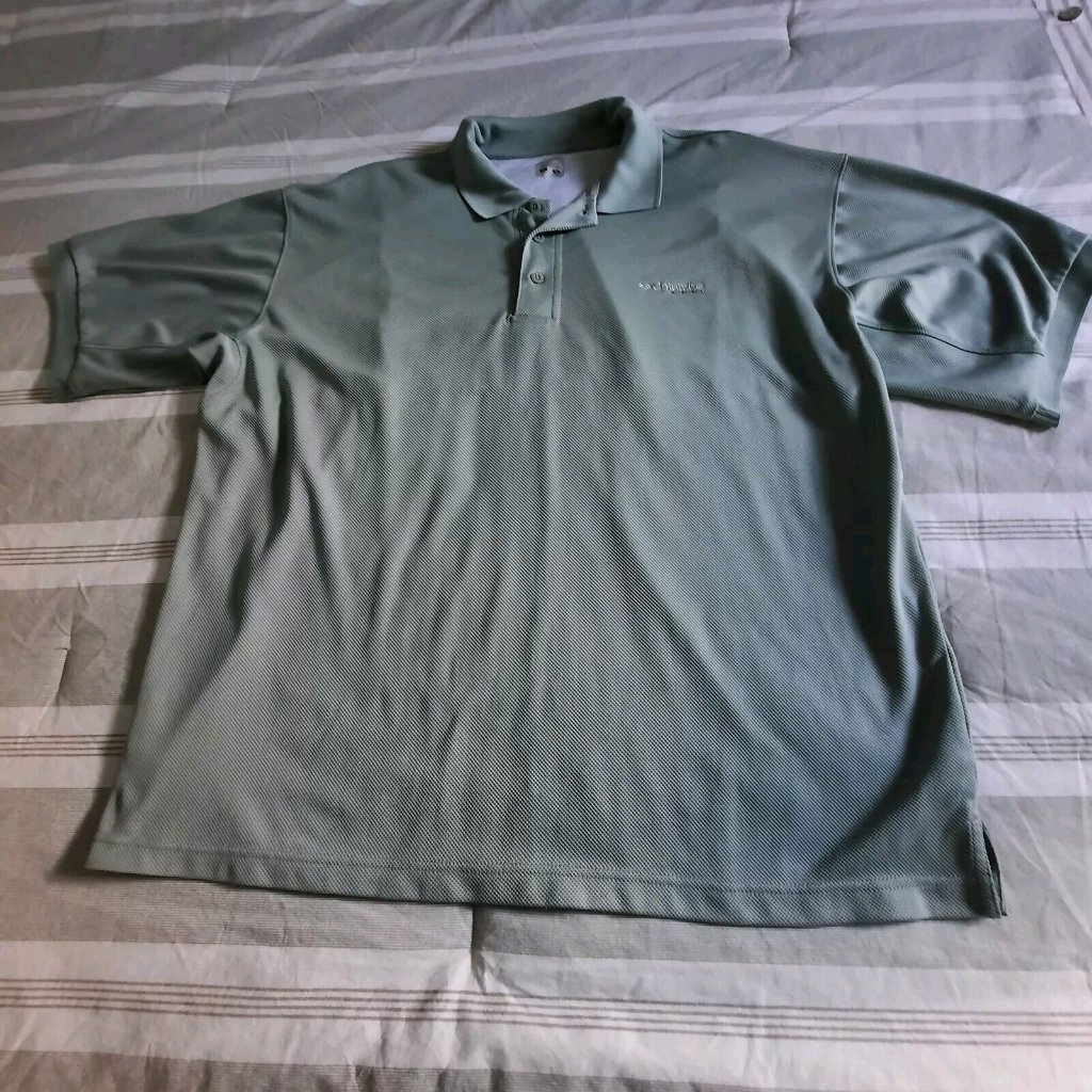 Columbia Pfg Short Sleeve Polo Shirt Men's Size Xl Green Omni Shade